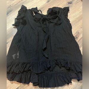Cute black sheer ruffle Anthropologie top- size Small